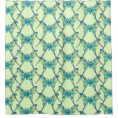 ルナガ蝶の昆虫の青い緑 シャワーカーテン (正面)