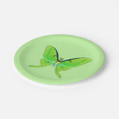 ルナガ-薄緑の背景のライムグリーン ペーパープレート (アングル)