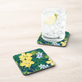 ルナハイビスカスガーデンハワイアン – イエロー&ネイビー コースター (右側)