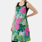 ルナハイビスカスガーデンハワイアン – ピンク&ターク エプロン (インサイチュ)