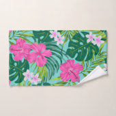 ルナハイビスカスガーデンハワイアン – ピンク&ターク バスタオルセット (ハンドタオル)