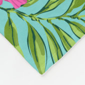 ルナハイビスカスガーデンハワイアン – ピンク&ターク フリースブランケット (角)