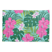 ルナハイビスカスガーデンハワイアン – ピンク&ターク 枕カバー (裏面)