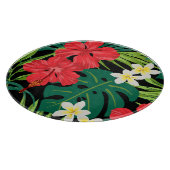 ルナハイビスカスガーデンハワイアン – 赤と黒 カッティングボード (角)