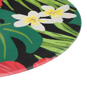 ルナハイビスカスガーデンハワイアン – 赤と黒 カッティングボード (角)