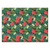 ルナハイビスカスガーデンハワイアン – 赤と黒 テーブルクロス (正面(横))