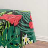 ルナハイビスカスガーデンハワイアン – 赤と黒 テーブルクロス (インサイチュ)