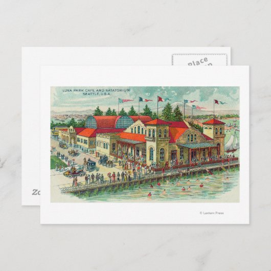 ルナパークカフェとナタトリア�ムの空中眺め ポストカード (正面/裏面)