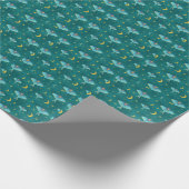 ルナモスシアルムーンズスターズティール（緑がかった色） ラッピングペーパー (角)