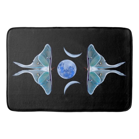 ルナモストリプルムーンオンブラック バスマット (正面)