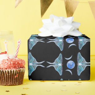 ルナモストリプルムーンオンブラック ラッピングペーパー