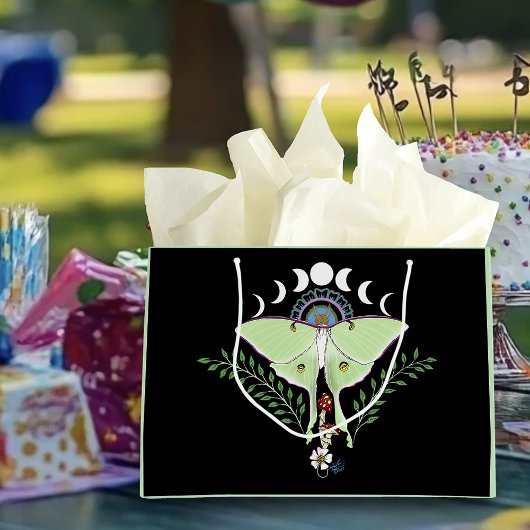 ルナモスムーンフェイズブラック ラージペーパーバッグ