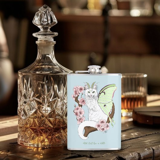 ルナモスムーンホワイトキャットグリーン フラスク