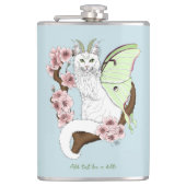 ルナモスムーンホワイトキャットグリーン フラスク (正面)