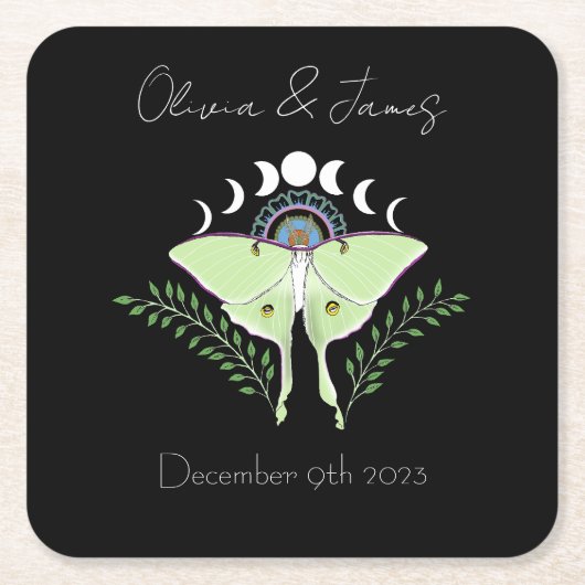 ルナモス蛾の時期 スクエアペーパーコースター (正面)