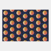 ルナヴィンテージムーンアンドスターズスケッチ ラッピングペーパーシート (正面2)