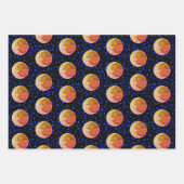 ルナヴィンテージムーンアンドスターズスケッチ ラッピングペーパーシート (正面)