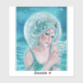 ルナ月の女神マーメイドアートby Renee L. Lavoie シール (シート)