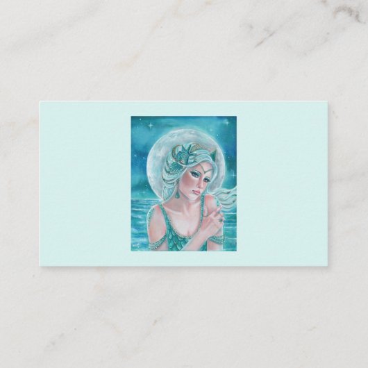 ルナ月の女神マーメイドアートby Renee L. Lavoie 名刺 (裏面)