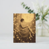 ルナ紙ムーンガール、ヴィンテージ写真ジャズエイジ ポストカード (スタンド正面)