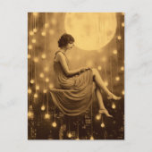 ルナ紙ムーンガール、ヴィンテージ写真ジャズエイジ ポストカード (正面)
