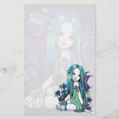 "ルナ"のゴシック様式月のLillyの妖精の芸術の文房具 便箋 (正面)