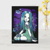 "ルナ"のゴシック様式月のLillyの妖精の芸術カード カード (黄色い花)