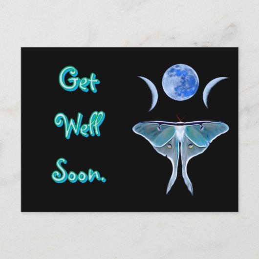 ルナ moth トリプルムーン 早く治ってね ポストカード (正面)