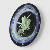 ルナMoondusterのガの妖精の馬 ラージ壁時計 (傾斜)