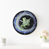 ルナMoondusterのガの妖精の馬 ラージ壁時計 (ホーム)