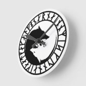 ルニックディレウルフバイキングノルスノルディックルーンズ ラウンド壁時計 (傾斜)