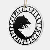 ルニックディレウルフバイキングノルセノルディックルーン セラミックオーナメント (左)