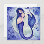 ルネによるパープルプレグナンシーベイビーシャワーの招待状 招待状 (正面/裏面)