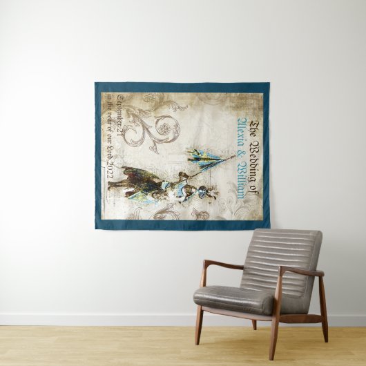 ルネサンスのおとぎ話のようなウェディング タペストリー (インサイチュ(横))