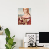 ルネサンスのユニコーンとラファエロの女性の絵画 ポスター (ホームオフィス)