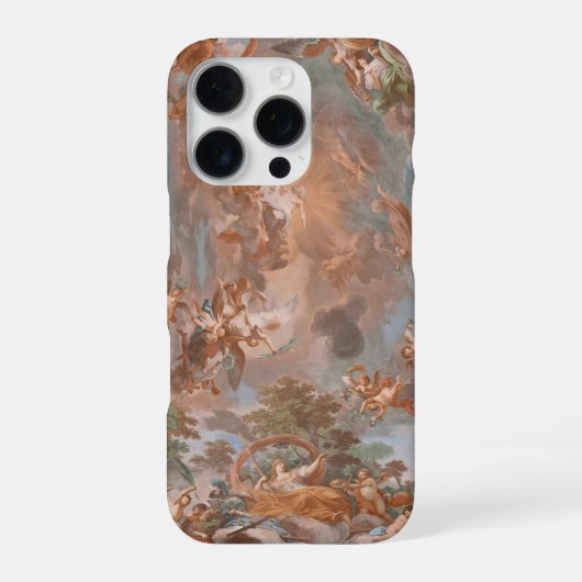 ルネサンスの壁画天使のチェルブ iPhoneケース (裏面)