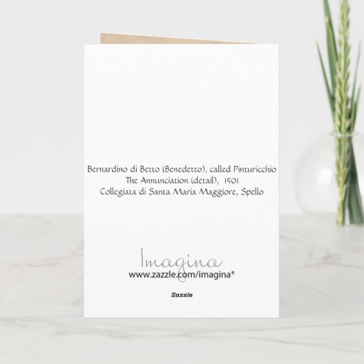ルネサンスの天使のクリスマスカードPinturicchio シーズンカード (裏面)