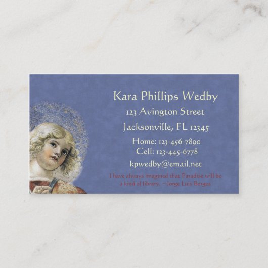 ルネサンスの天使の名刺Melozzo da Forli 名刺 (正面)