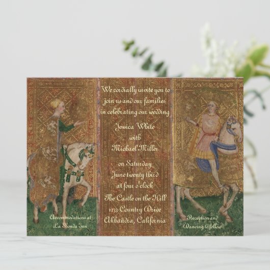 ルネサンスの女性および騎士結婚式 招待状 (スタンド正面)