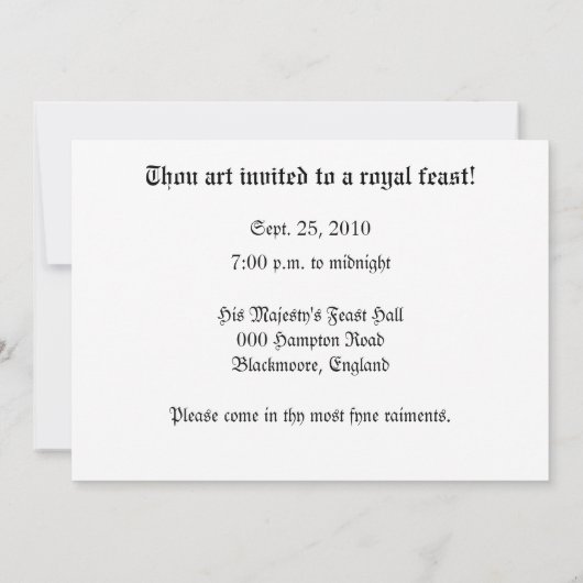 ルネサンスの村 招待状 (裏面)