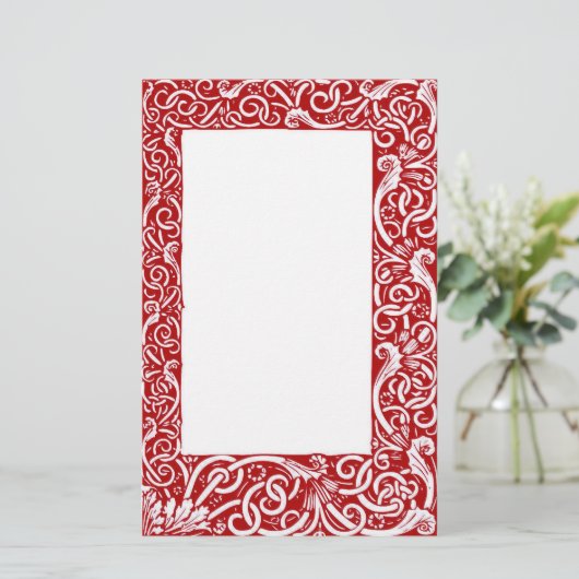 ルネサンスの赤い静止した 便箋 (スタンド正面)
