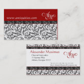 ルネサンスの赤く、白く及び黒い名刺 名刺 (正面/裏面)