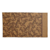 ルネサンスイタリアンスの葉の渦巻き旋回(錆と金ゴールド) 枕カバー (裏面-右)