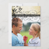 ルネサンスエレガント中世結婚の写真の裏面 招待状 (正面)