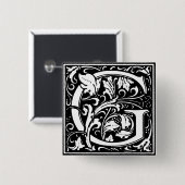 ルネサンススタイルアルファベット文字G – ピン (正面&裏面)