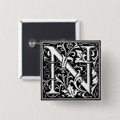 ルネサンススタイルアルファベット文字N – ピン (正面&裏面)