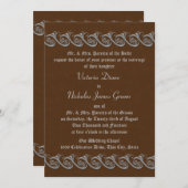 ルネサンスブラウンにピューターの結婚式 招待状 (正面/裏面)