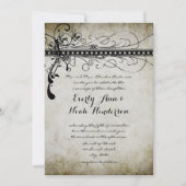 ルネサンス中世ゴールドの結婚式招待状 招待状 (正面)