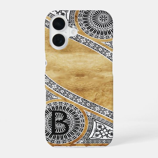 ルネサンス建築家 羊皮紙モノグラム iPhone 16ケース (裏面)