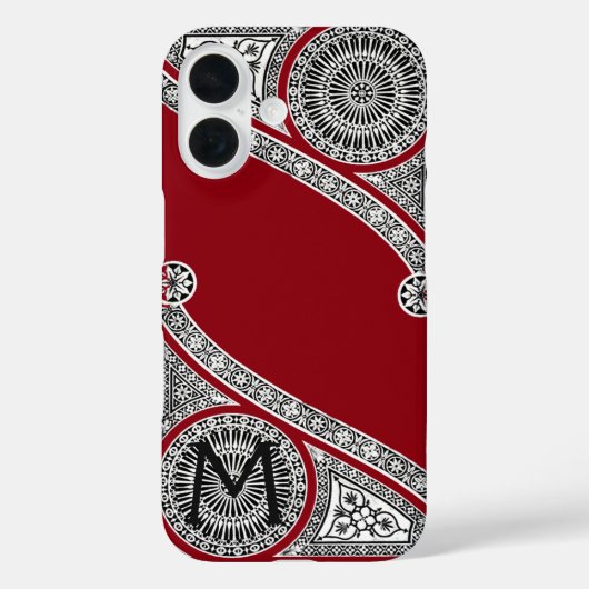 ルネサンス建築家 赤ぶどう色モノグラム Case-Mate iPhoneケース (裏面)